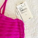 Good American  Pink Jacquard BikiniTop Demi Cup Size 3 Large L NWT Photo 2