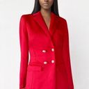 NWT THIRTY / THIRTY LA EMBELLISHED BUTTON SCUBA BLAZER DRESS STRETCH Red Photo 0