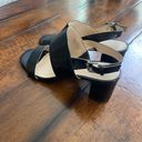 Nine West Black Leather Open-Toed Heels Photo 3