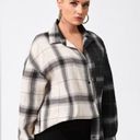 New Look  Plaid Button Up Shirt in Black & White Size 1X New w/Tag Photo 4