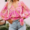 These Three Boutique Pink Floral Top Photo 1