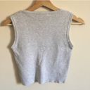 Brandy Melville Light Grey Retro Rainbow Stripe Knit Crop Sleeveless Tank Top Photo 3