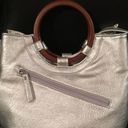 Kensie  Silver Lacy Ruffled Bag Wooden plus silver Photo 2