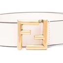 Fendi  White Leather FF Logo Buckle Belt Photo 0