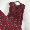 Joie  Almarie B Red Floral 100% Silk Mini Dress Medium Georgette Drop Waist Photo 12