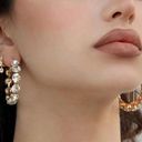 Ettika Crystal & 18k Gold Warrior Hoop Earrings Photo 0