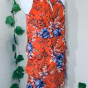 Loft Tropical Orange Floral Ruffle Tiered Dress Photo 3