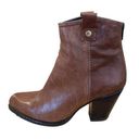 Stuart Weitzman  for Russell Bromley Hipgal Leather Zip Brown Booties Size 5 Photo 0