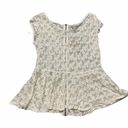 American Eagle  Floral Lace Peplum Top White Medium Photo 7