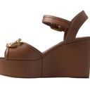 Dolce & Gabbana  Brown Leather AMORE Wedges Sandals Shoes US 6.5 Photo 0