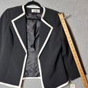 Le Suit  Blazer Womens 4 Black White Wing Collar 3/4 Sleeve MSRP $248 NEW Photo 6