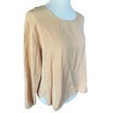 Habitat  Women's Golden Peach Flared V Shape Long Sleeves Scoop Neck Sweater Size Photo 0