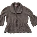 Krass&co HEKLA &  Made in Italy Womens Gray Wool Blend Cardigan wrap Sweater Si… Photo 2