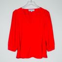 Tuckernuck  Red Hollis V-Neck Puff Sleeve Top Shirt Blouse Size S Photo 11