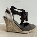 ALDO  Brown Platform Ribbon Lace Up Wedges Womens Size 39  Condition is pre-owned Photo 2