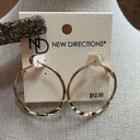 NWT New Direction Slightly Twisted / Hammered Gold Casual Hoop Earrings Photo 0