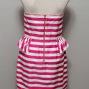 Lilly Pulitzer  Maybell Pink/White Short Barbiecore Stripe Strapless Dress Size 8 Photo 5