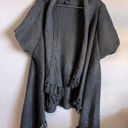 Lane Bryant Thick Knit Gray Short Sleeve Tassel Sweater Cardigan Photo 0