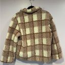 Stoosh Pink fuzzy plaid boutique zip up jacket Photo 3