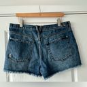 7 For All Mankind NWOT  Monroe High Rise Distressed Cutoff Denim Shorts 32 Photo 12