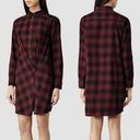 ALLSAINTS  Kayla red plaid flannel shirt dress Photo 1