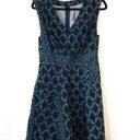 Tracy Reese Plenty by  Blue Patterned Denim Fit & Flare Dress Size 4 Photo 0