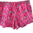 Lauren James  Pink Floral Tulip Swim Pocket Water Nylon Athletic Gym Shorts Med Photo 0