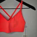 Good American  Seamless Chunky Rib Bra in Neon Hot Coral NWT Photo 4