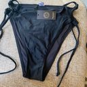 Relleciga Women's Black(Strappy Crossing) High Cut High Waisted Bikini Bottom Size Small Photo 3