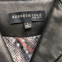 Kenneth Cole  100% Leather Jacket Coat Black Button Photo 6