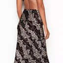 Victoria's Secret  Midi Satin Slip Skirt, Black/White Floral, Viscose NWT Photo 1