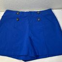 Soho Blue Shorts Button Accents Size Petite L Photo 0