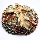 Black Diamond Vintage Topaz &  Rhinestone Apple Brooch Photo 0