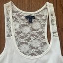 American Eagle Y2k bella swan  lace back white ribbed layering tank top Photo 3