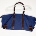 cuyana navy canvas leather weekender overnight bag Blue Photo 8