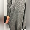 Oak + Fort  Gray Open Knit Oversized Open Front Slouchy Cardigan with Pockets Photo 2