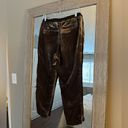 Elevenses  Anthropologie Brown Crushed Velvet Drawstring Pants Size Small Petite Photo 1