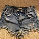 ZARA Distressed Denim Shorts Photo 1