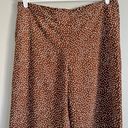 J.Jill  Women’s Brown White Polka Dot Wide Leg Cropped Pants Large Petite Photo 2