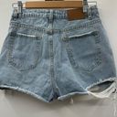 Missguided  High Rise Light Wash Distressed Raw Hem Short Shorts Size 6 Photo 1