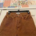 RE/DONE  Brown 70s Ultra High Rise Stovepipe Jeans in Washed Terracotta Photo 4