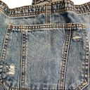 Natural Reflections Womens  Stretchy Distressed Denim Overall Shorts Size XXL Photo 11