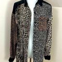 Allison Taylor Vintage  Silk Blouse Button Down Mixed Animal Print M Photo 0