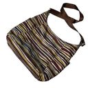 Baggallini Baggalini Striped Travel Packable Washable Hobo Bag Luggage Handle Sleeve RFID Photo 0