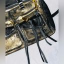 Aimee Kestenberg  Leather Gold/Black Satchel Handbag Photo 13