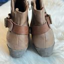 blowfish  Shanna Boots Ankle Booties Brown Faux Leather SZ 9.5 Buckle Detail Photo 6