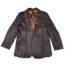 Nordstrom Vintage  Brown Leather Blazer Coat Photo 0