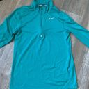 Nike  Dri Fit Running Quarter Zip Long Sleeve Jacket Top Athleisure Teal Blue S Photo 2