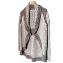 CAbi  Sweater Shadow Circle Gray Shawl Collar Chunky Knit Open Cardigan Sz Medium Photo 5