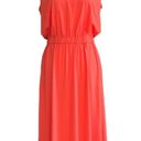 Joan Rivers  Maxi Dress Petite Coral Orange Sleeveless V-Neck Jersey Size SP Photo 9